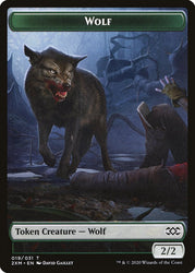 Copy // Wolf Double-Sided Token [Double Masters Tokens] Magic: The Gathering