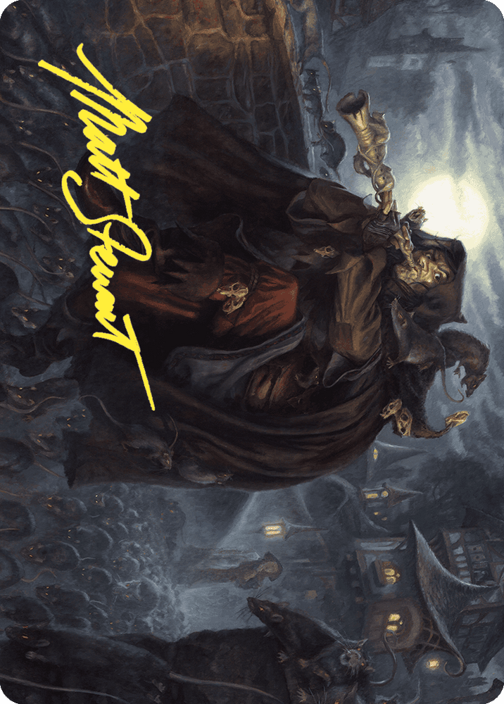 Totentanz, Swarm Piper Art Card (Gold-Stamped Signature) [Wilds of Eldraine Art Series] Magic: The Gathering