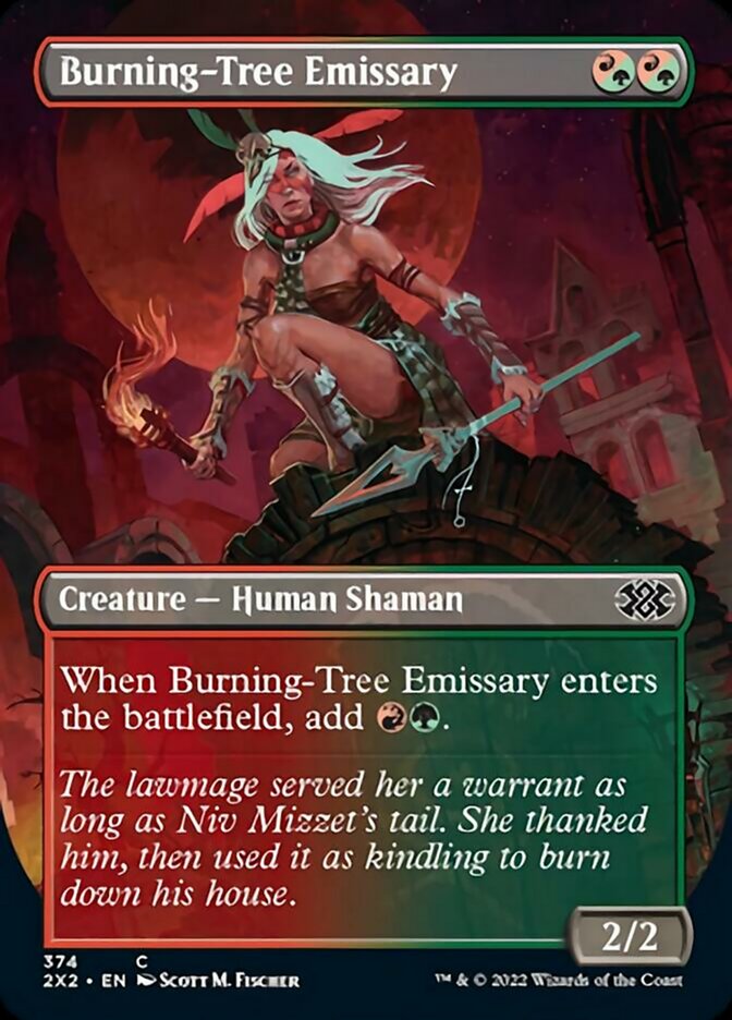Burning-Tree Emissary (Borderless Alternate Art) [Double Masters 2022] Magic: The Gathering