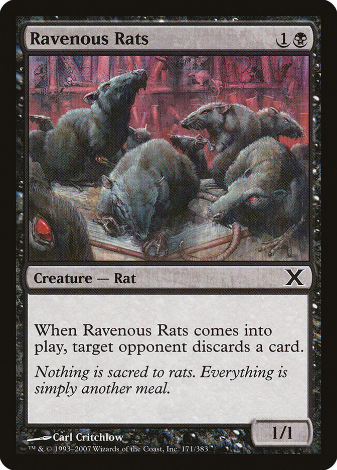 Ravenous Rats [Tenth Edition] Magic: The Gathering