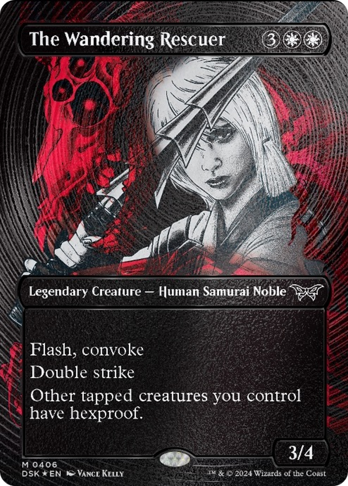 The Wandering Rescuer (Showcase) (Textured) [Duskmourn: House of Horror] Magic: The Gathering