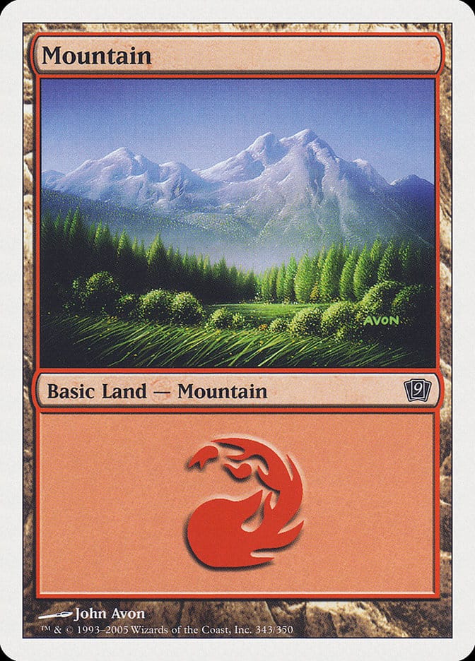 Mountain (343) [Ninth Edition] Magic: The Gathering