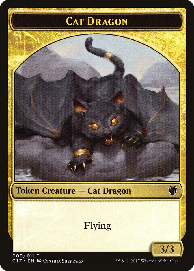Cat Dragon // Dragon (007) Double-Sided Token [Commander 2017 Tokens] Magic: The Gathering