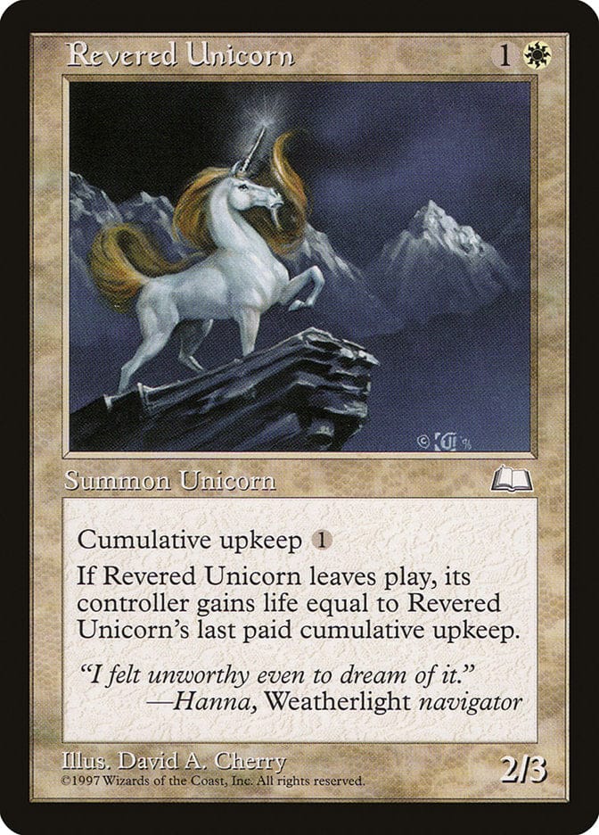 Revered Unicorn [Weatherlight] Magic: The Gathering