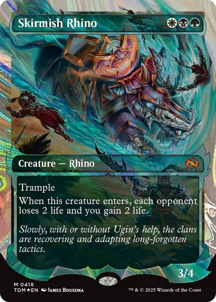 Skirmish Rhino (0418) (Showcase) (Halo Foil) [Tarkir: Dragonstorm] Magic: The Gathering