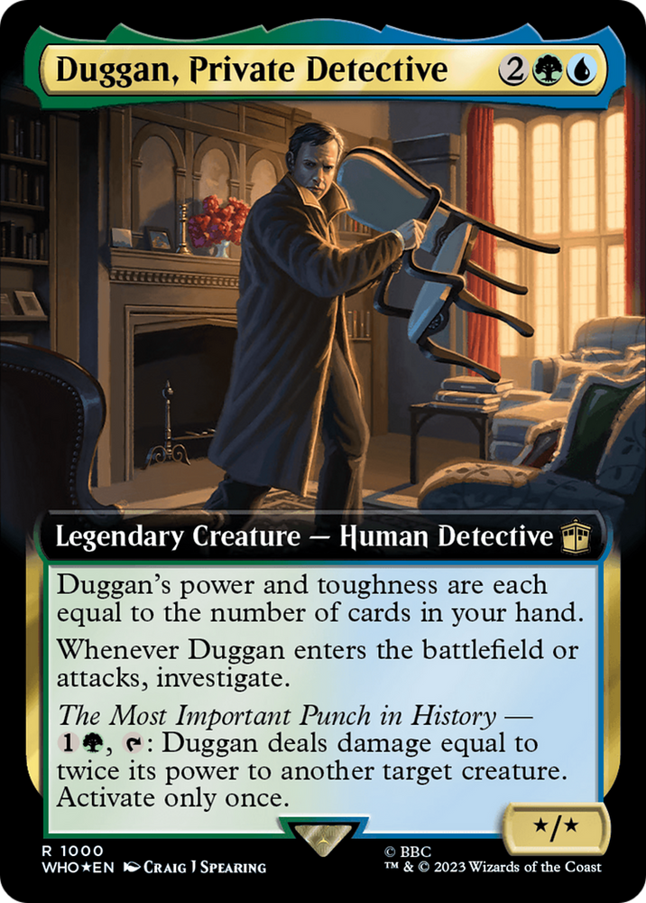 Duggan, Private Detective (Extended Art) (Surge Foil) [Doctor Who] Magic: The Gathering