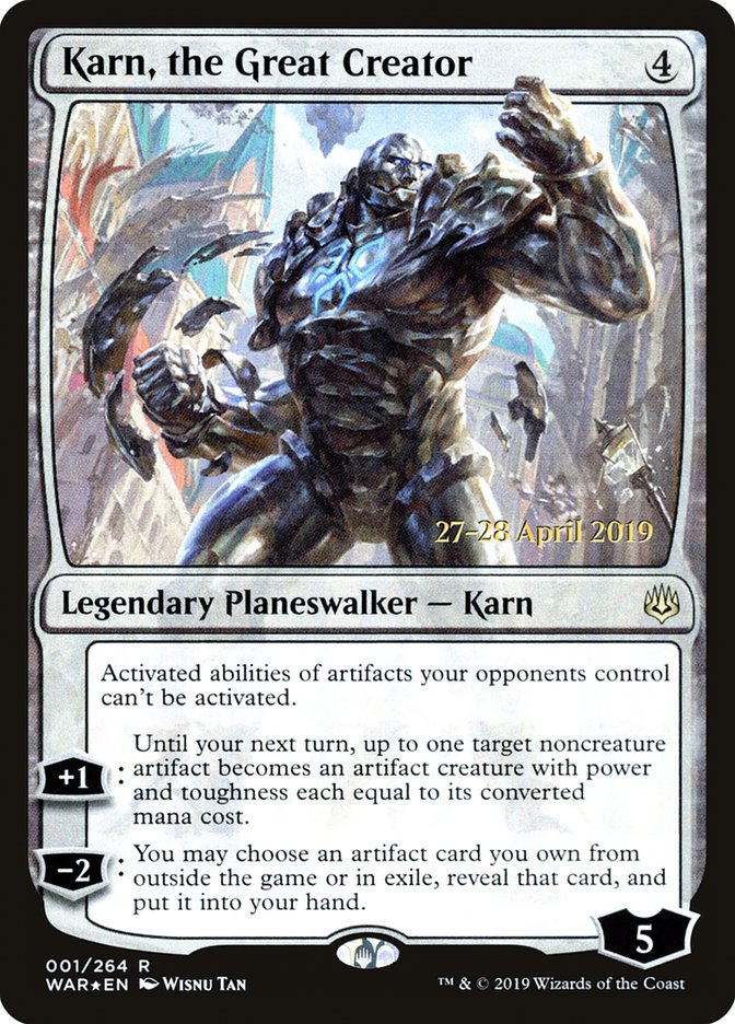 Karn, the Great Creator [War of the Spark Prerelease Promos] Magic: The Gathering