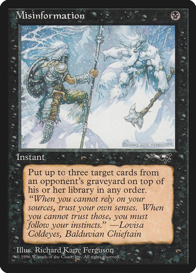 Misinformation [Alliances] Magic: The Gathering