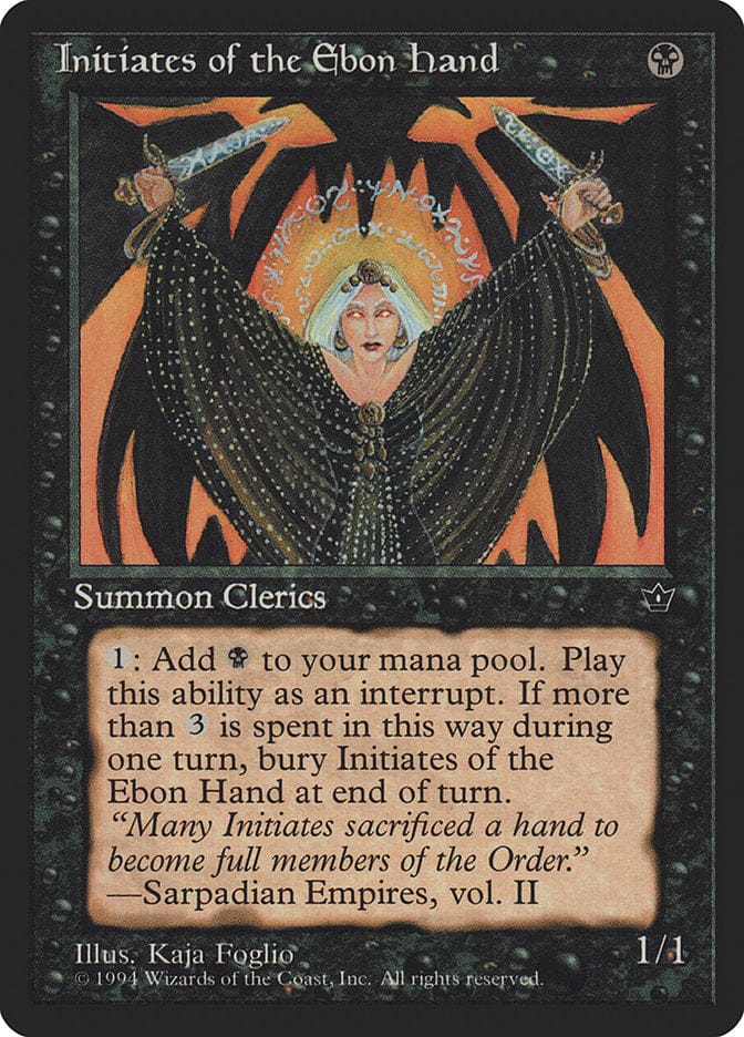 Initiates of the Ebon Hand (Kaja Foglio) [Fallen Empires] Magic: The Gathering