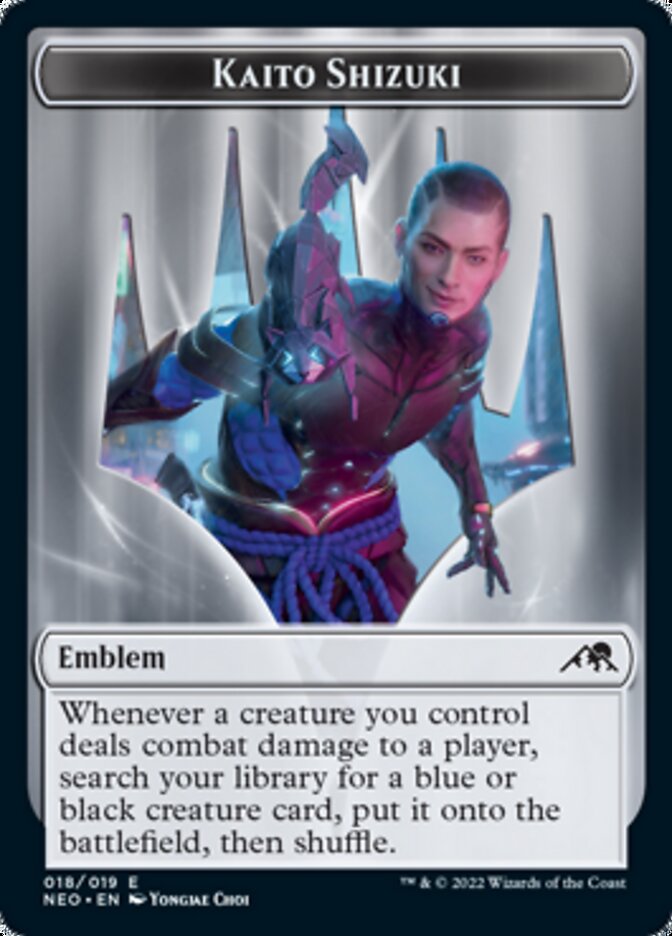 Samurai // Kaito Shizuki Emblem Double-Sided Token [Kamigawa: Neon Dynasty Tokens] Magic: The Gathering