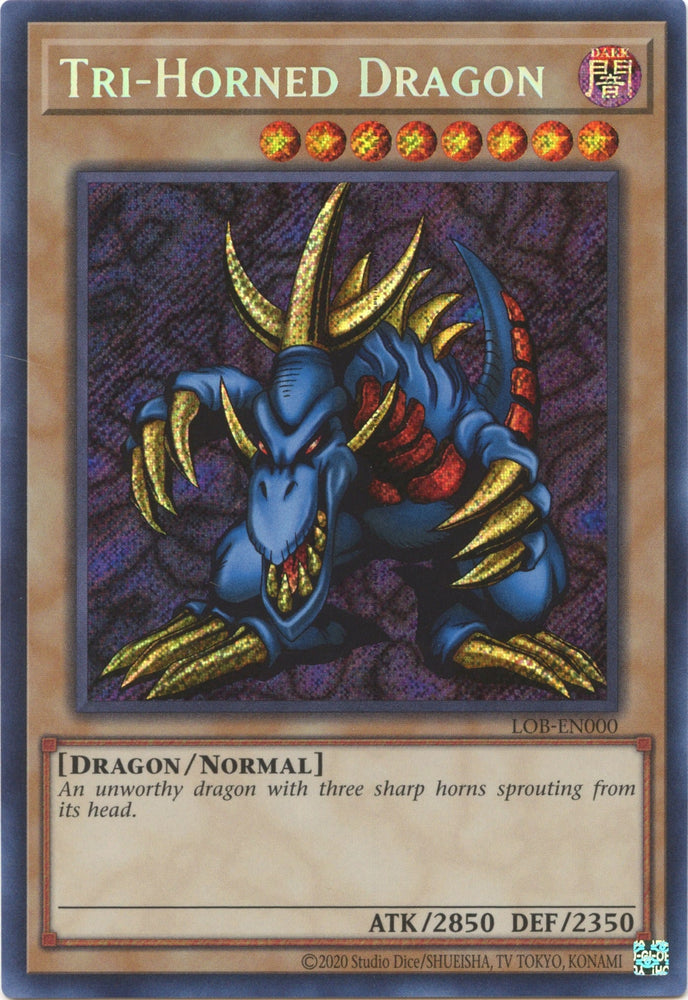Tri-Horned Dragon (25th Anniversary) [LOB-EN000] Secret Rare - Yugioh Cards For Your TCG Needs!
