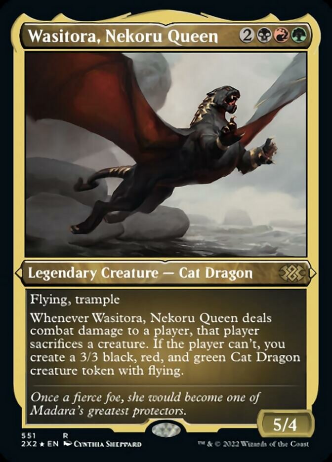 Wasitora, Nekoru Queen (Foil Etched) [Double Masters 2022] Magic: The Gathering