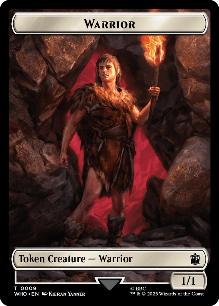 Warrior // Treasure (0028) Double-Sided Token [Doctor Who Tokens] Magic: The Gathering