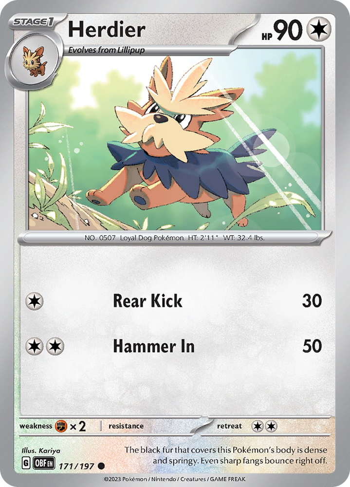 Herdier (171/197) [Scarlet & Violet: Obsidian Flames] Pokémon