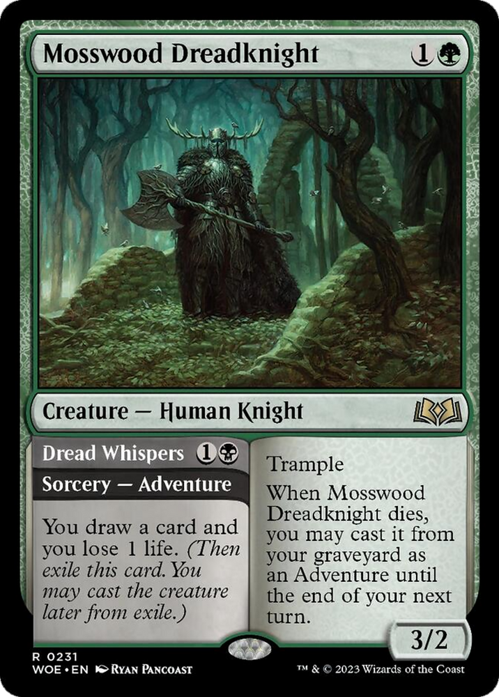 Mosswood Dreadknight // Dread Whispers [Wilds of Eldraine] Magic: The Gathering