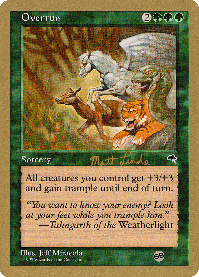 Overrun (Matt Linde) (SB) [World Championship Decks 1999] Magic: The Gathering