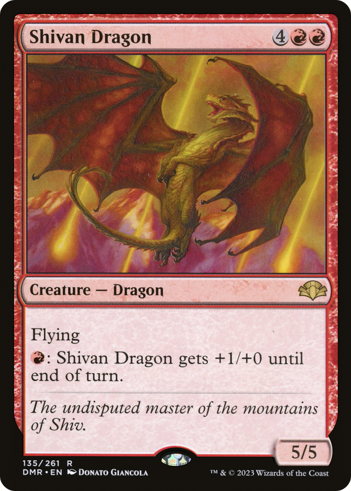 Shivan Dragon [Dominaria Remastered] Magic: The Gathering