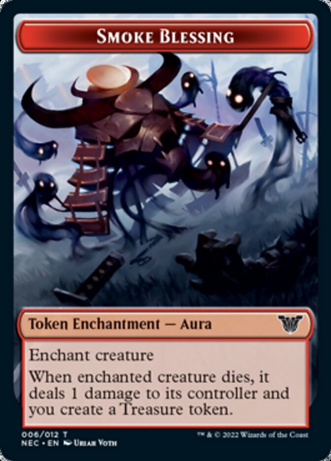 Smoke Blessing // Spirit (009) Double-Sided Token [Kamigawa: Neon Dynasty Commander Tokens] Magic: The Gathering