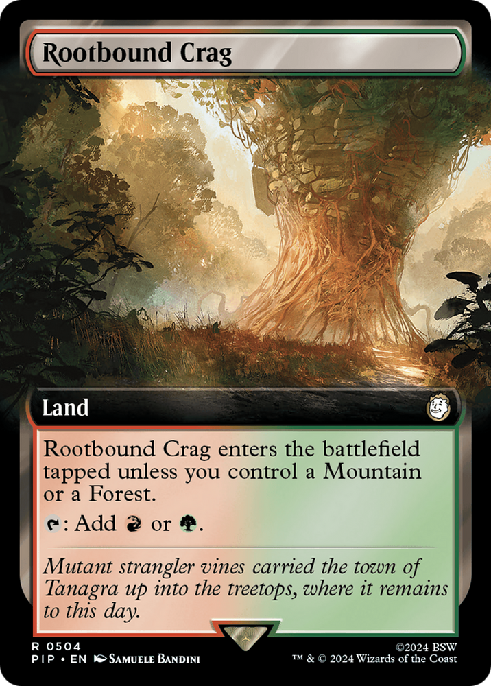 Rootbound Crag (Extended Art) [Fallout] Magic: The Gathering