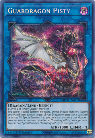 Guardragon Pisty [MP20-EN022] Prismatic Secret Rare - Yugioh Cards For Your TCG Needs!