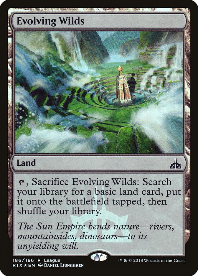 Evolving Wilds (League) [Rivals of Ixalan Promos] Magic: The Gathering