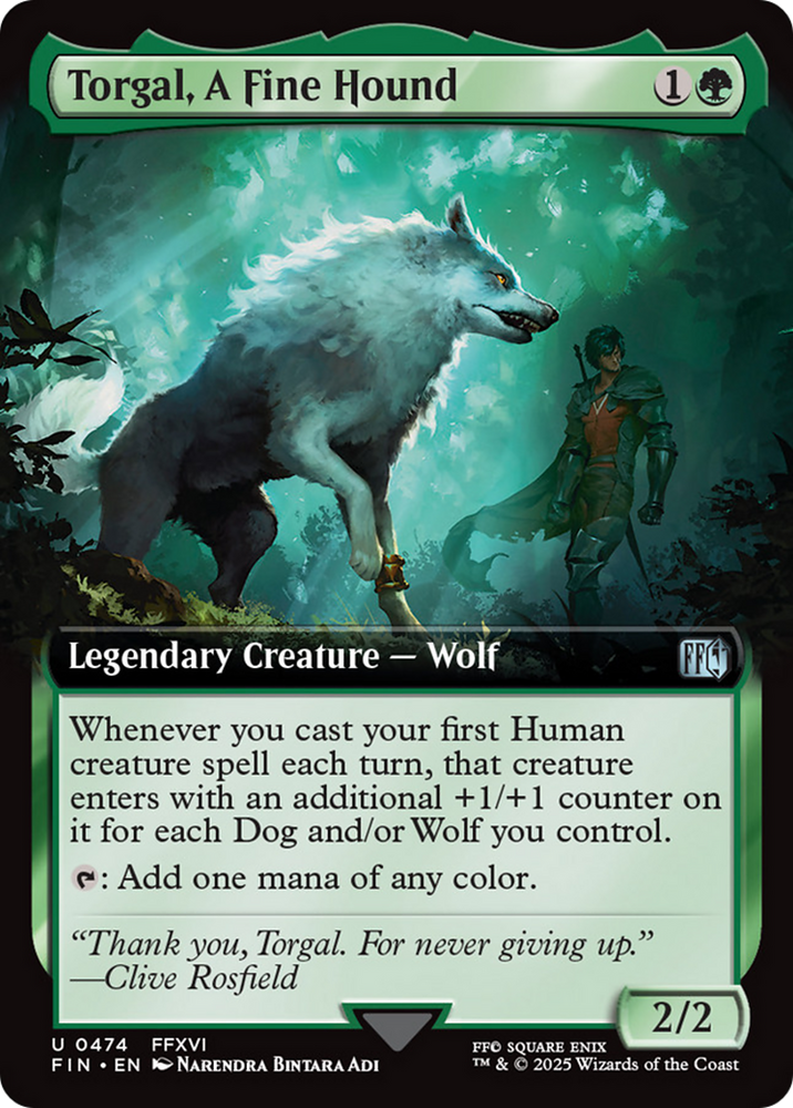 Torgal, A Fine Hound (Extended Art) [FINAL FANTASY] Magic: The Gathering