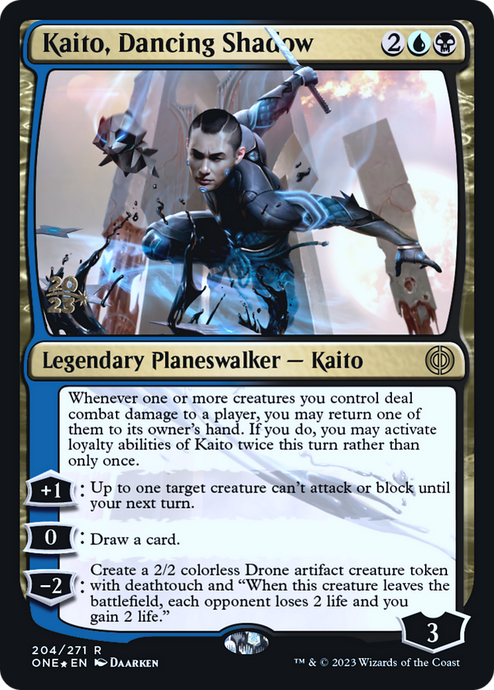 Kaito, Dancing Shadow [Phyrexia: All Will Be One Prerelease Promos] Magic: The Gathering