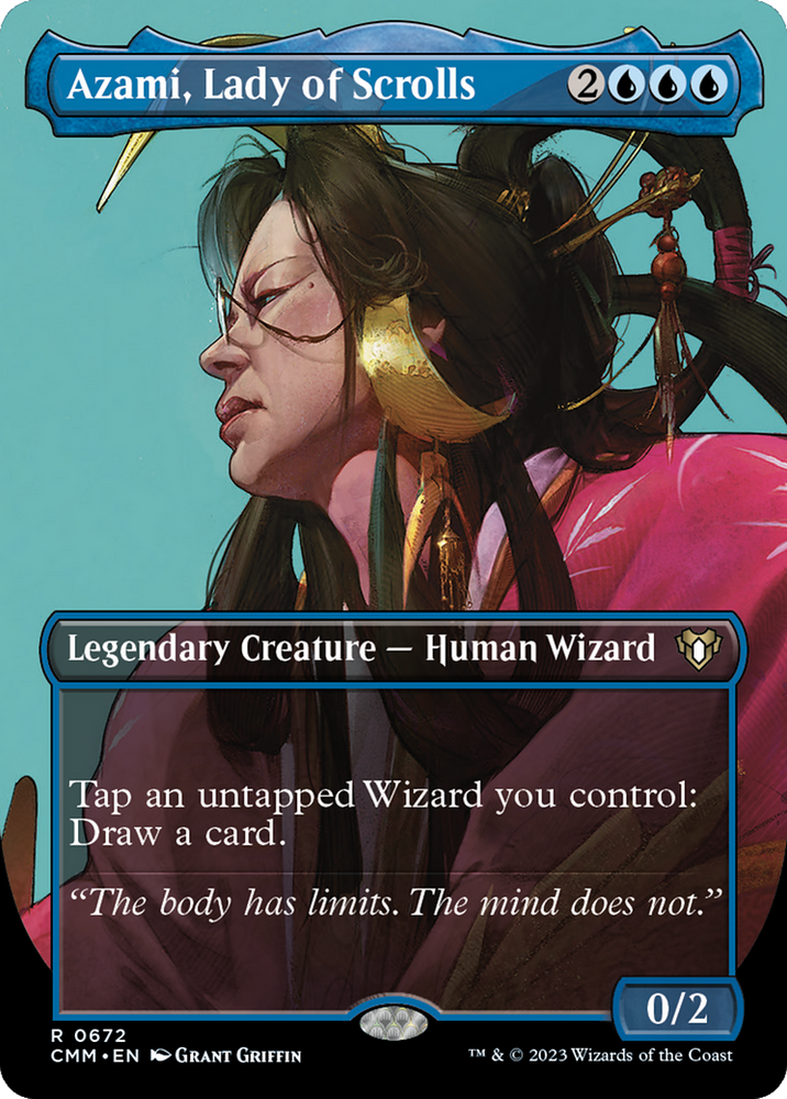 Azami, Lady of Scrolls (Borderless Profile) [Commander Masters] Magic: The Gathering