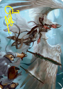 Angelic Quartermaster Art Card (Gold-Stamped Signature) [Innistrad: Crimson Vow Art Series] Magic: The Gathering