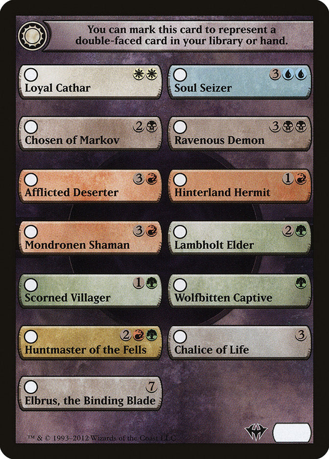 Dark Ascension Checklist [Dark Ascension Tokens] Magic: The Gathering