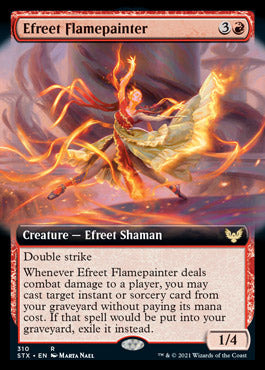 Efreet Flamepainter (Extended Art) [Strixhaven: School of Mages] Magic: The Gathering