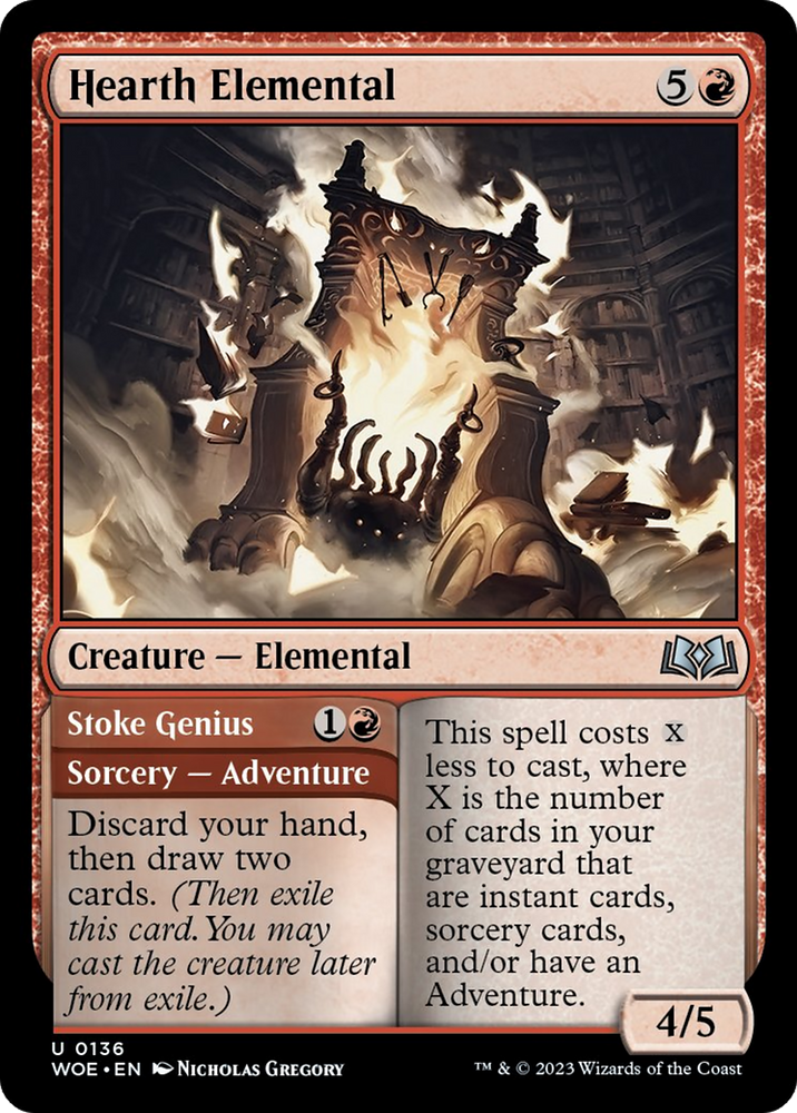 Hearth Elemental // Stoke Genius [Wilds of Eldraine] Magic: The Gathering