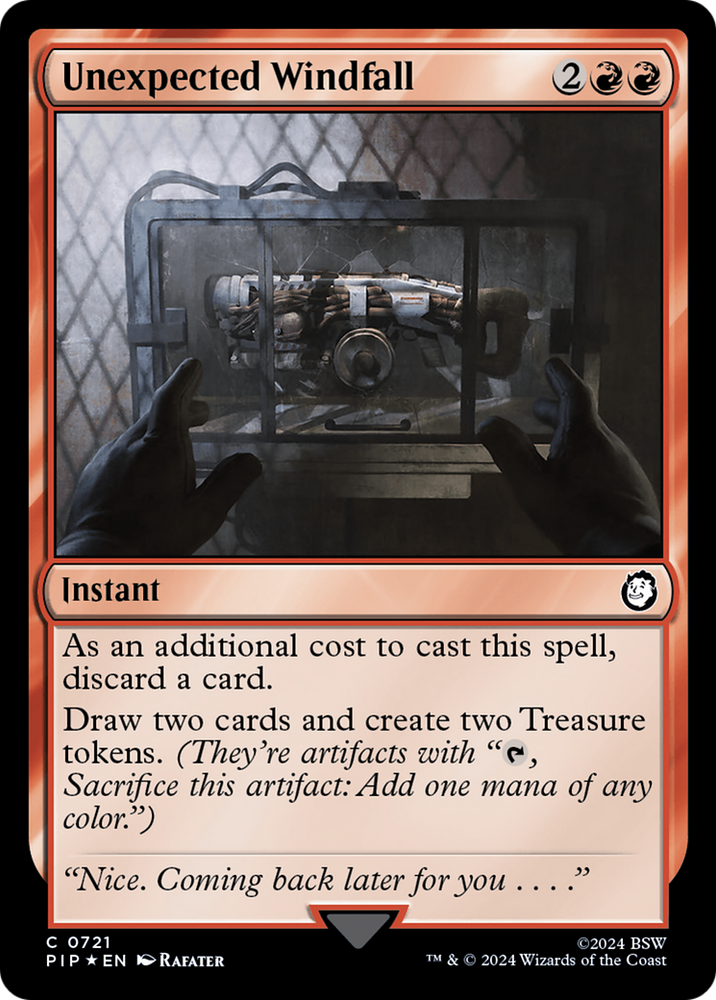 Unexpected Windfall (Surge Foil) [Fallout] Magic: The Gathering