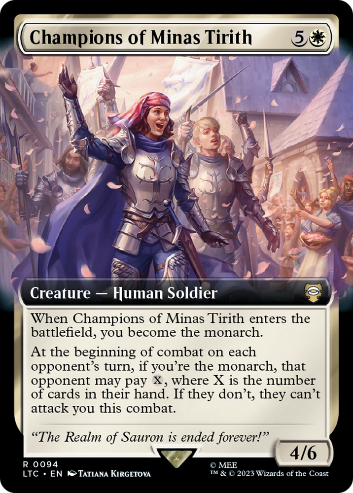 Champions of Minas Tirith (Extended Art) [The Lord of the Rings: Tales of Middle-Earth Commander] Magic: The Gathering