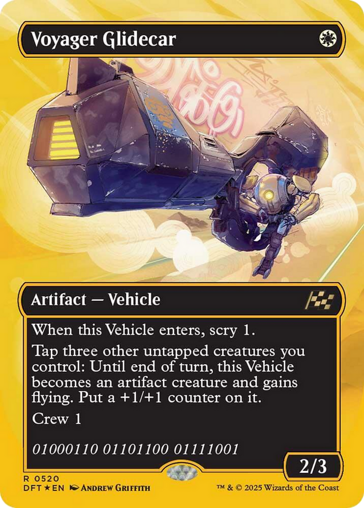 Voyager Glidecar (Borderless) (First-Place Foil) [Aetherdrift] Magic: The Gathering