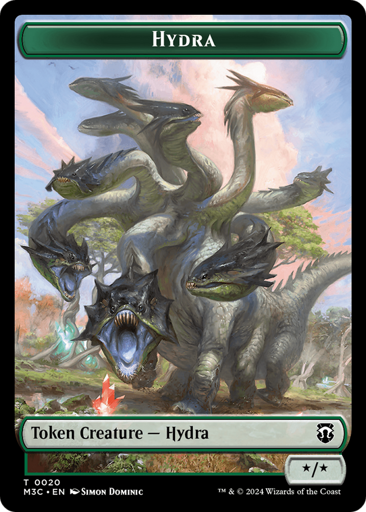 Hydra (Ripple Foil) // Boar Double-Sided Token [Modern Horizons 3 Commander Tokens] Magic: The Gathering