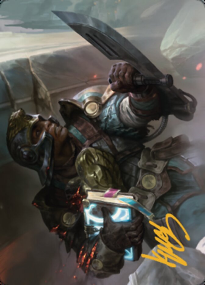 Retrieval Agent Art Card (Gold-Stamped Signature) [The Brothers' War Art Series] Magic: The Gathering