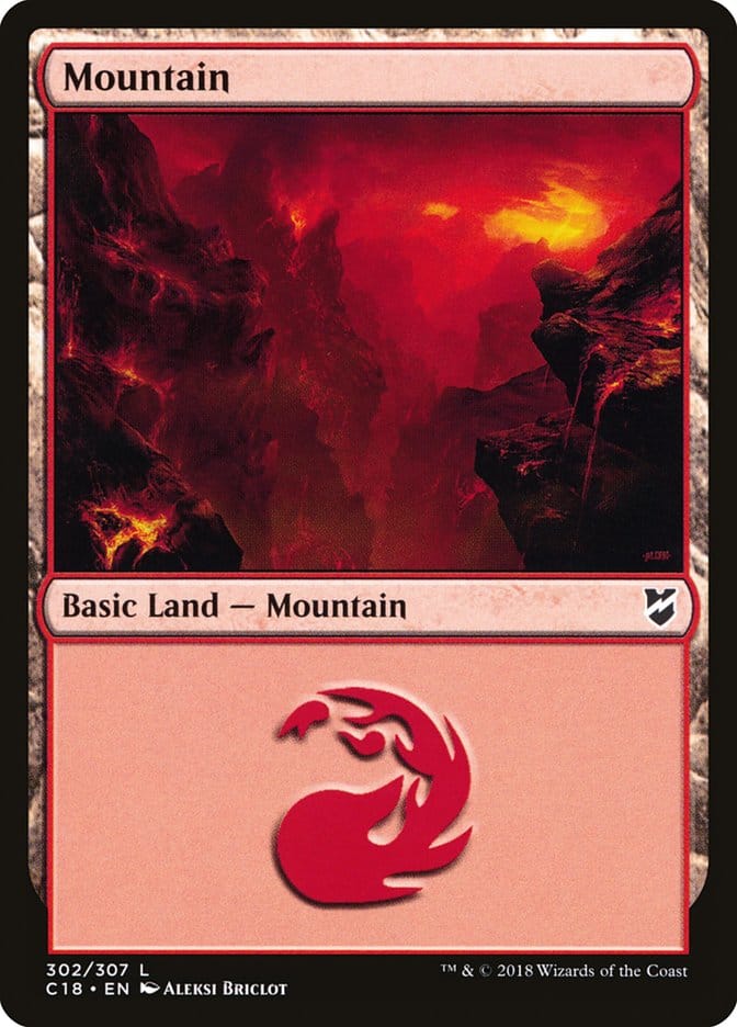 Mountain (302) [Commander 2018] Magic: The Gathering