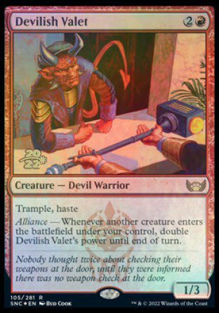 Devilish Valet [Streets of New Capenna Prerelease Promos] Magic: The Gathering