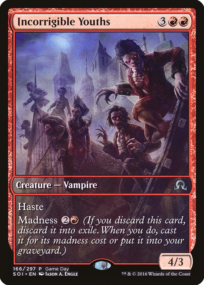 Incorrigible Youths (Game Day) (Extended Art) [Shadows over Innistrad Promos] Magic: The Gathering