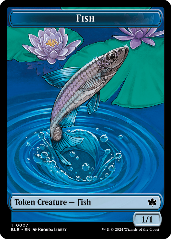 Rabbit // Fish Double-Sided Token [Bloomburrow Tokens] Magic: The Gathering