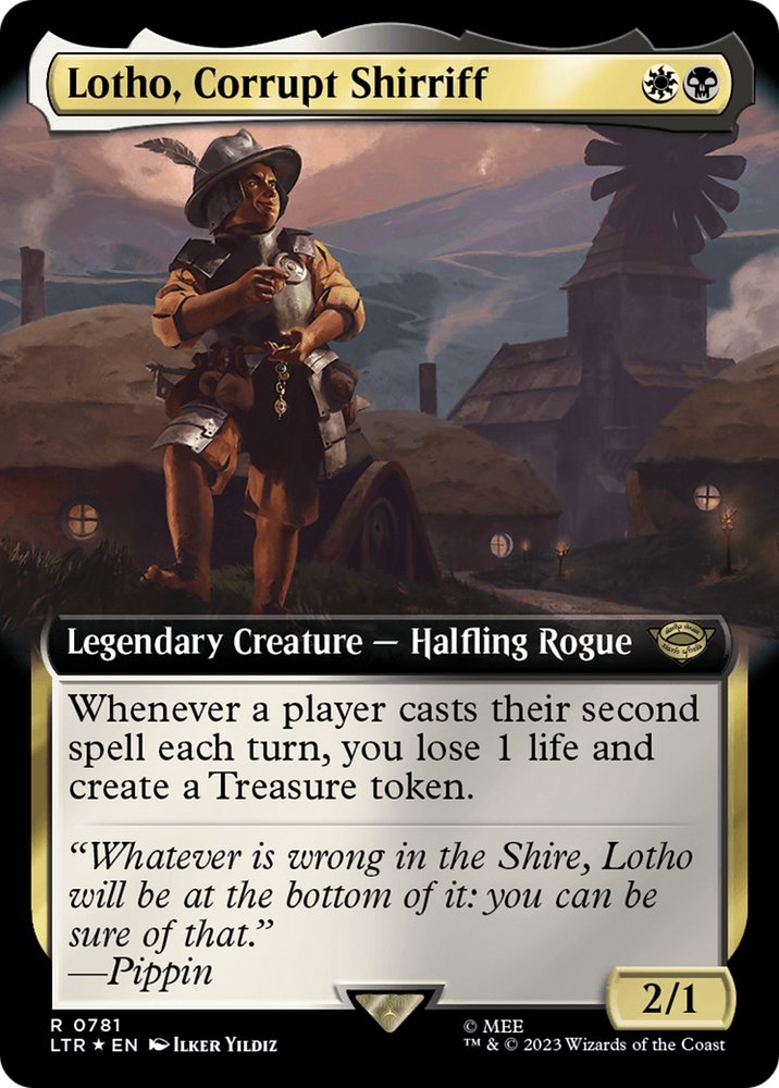 Lotho, Corrupt Shirriff (Extended Art) (Surge Foil) [The Lord of the Rings: Tales of Middle-Earth] Magic: The Gathering