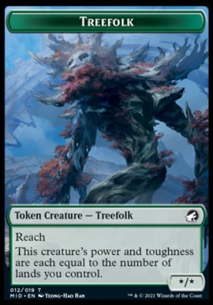 Treefolk Token [Innistrad: Midnight Hunt Tokens] Magic: The Gathering