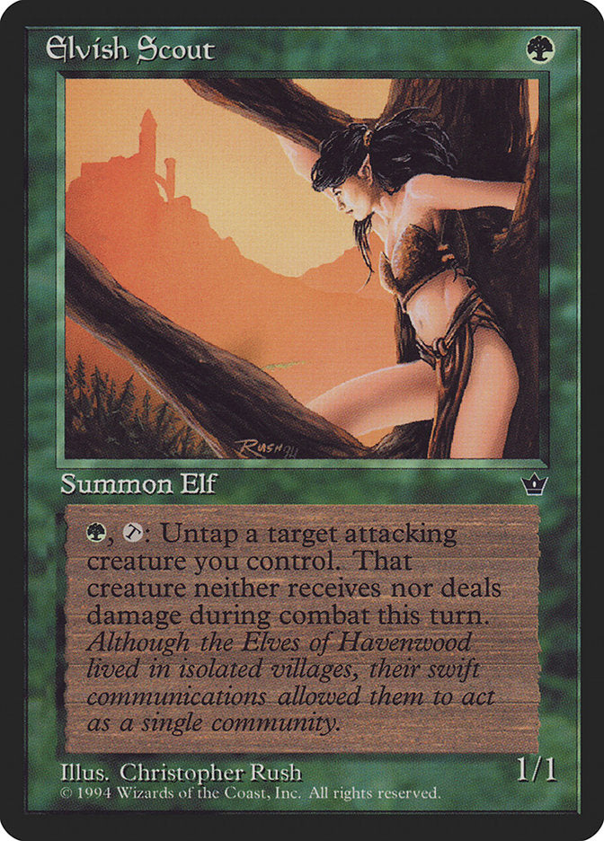 Elvish Scout (Christopher Rush) [Fallen Empires] Magic: The Gathering