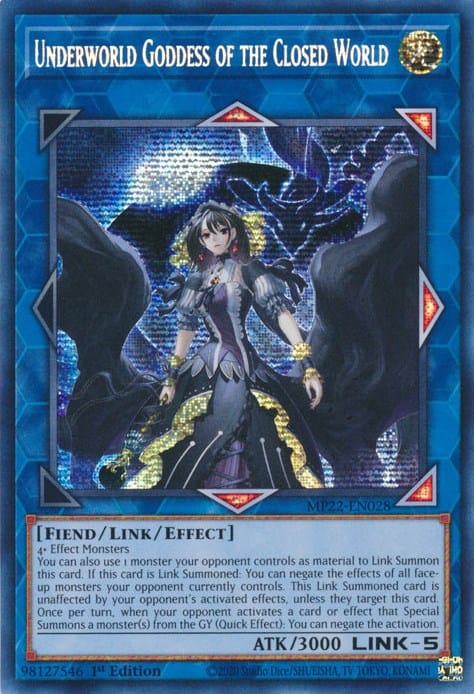 Underworld Goddess of the Closed World [MP22-EN028] Prismatic Secret Rare - Yugioh Cards For Your TCG Needs!
