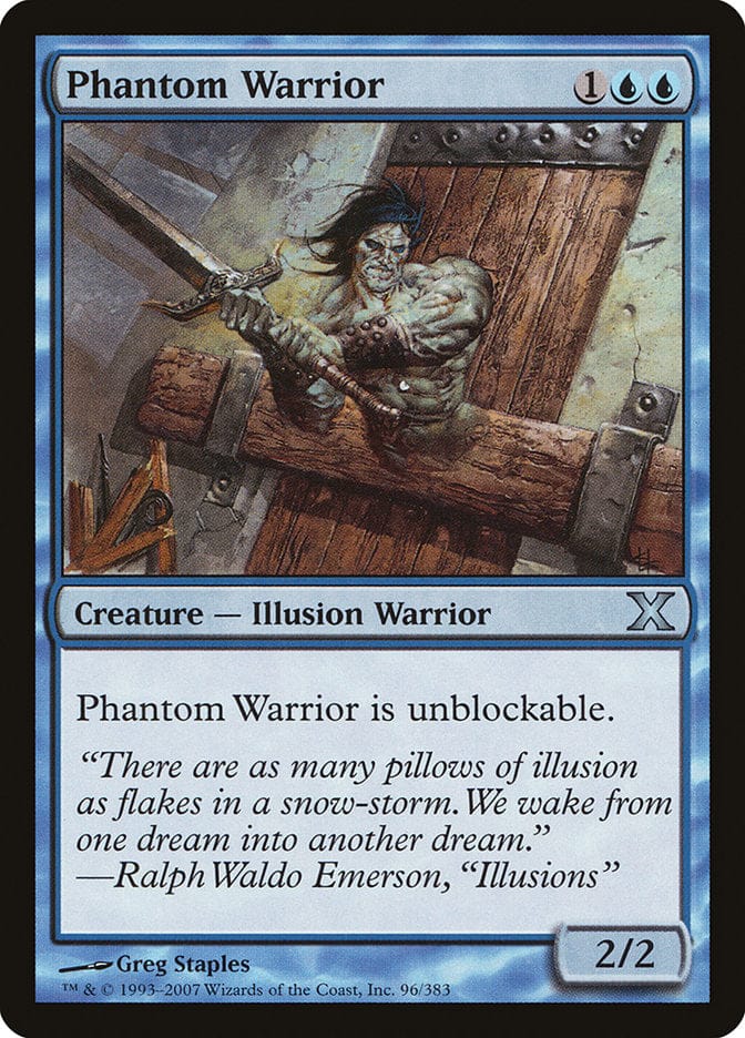 Phantom Warrior [Tenth Edition] Magic: The Gathering