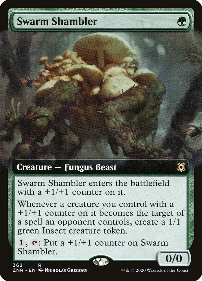 Swarm Shambler (Extended Art) [Zendikar Rising] Magic: The Gathering