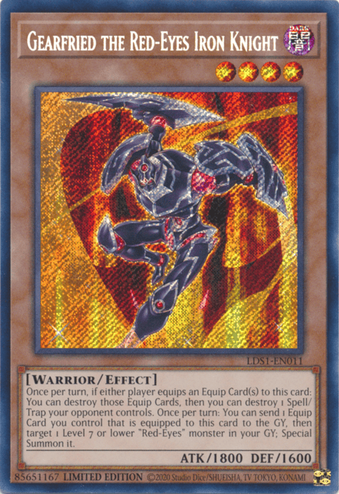 Gearfried the Red-Eyes Iron Knight [LDS1-EN011] Secret Rare - Yugioh Cards For Your TCG Needs!