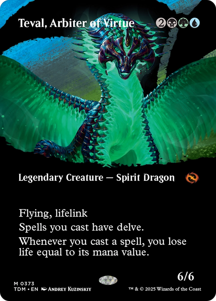Teval, Arbiter of Virtue (Borderless) [Tarkir: Dragonstorm] Magic: The Gathering