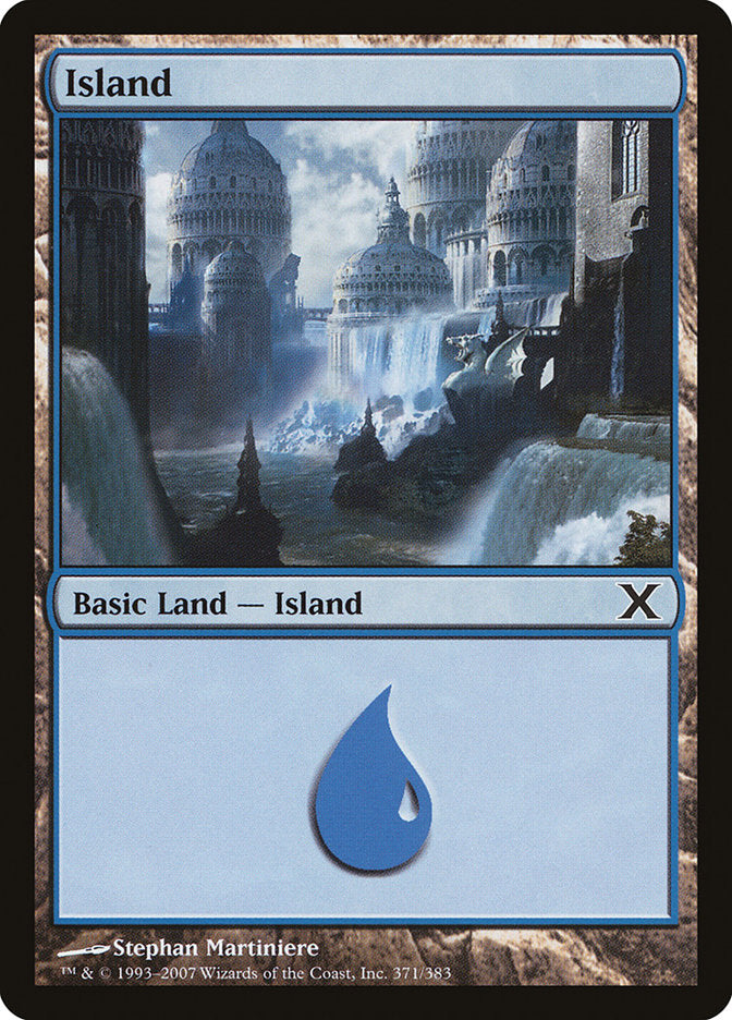 Island (371) [Tenth Edition] Magic: The Gathering